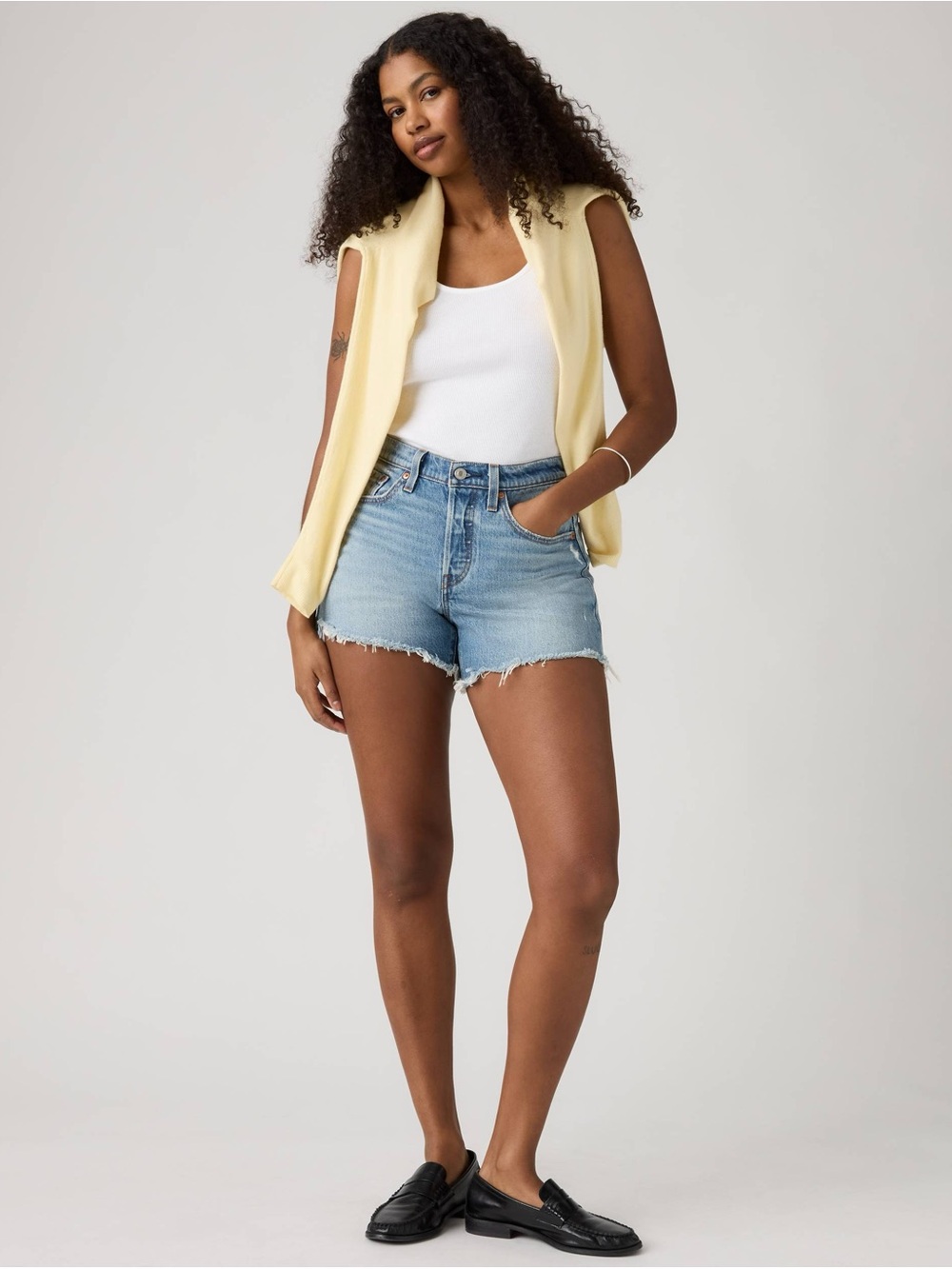 Levi's Light Blue Cutoff Denim Shorts